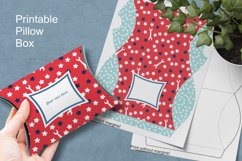 Printable Red Pillow Box for Small Patriotic Holidays Gifts Product Image 1