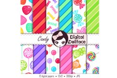 Rainbow Candy Digital Backgrounds / Candy Patterns  Product Image 2