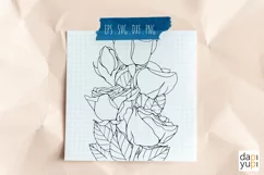 Rose Flower Line Art SVG Graphic Vol 2 Floral Line Art Product Image 12