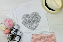 Heart SVG | Zentangle Heart SVG | Flower SVG | Love SVG Product Image 2