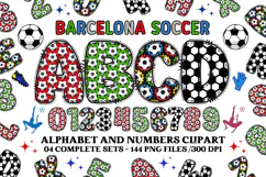 Barcelona Soccer Alphabet png clipart, soccer letters doodle Product Image 1