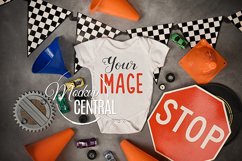 Baby Onepiece Bodysuit Racer Racing Car Mockup Shirt JPG Product Image 1