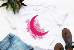 Moon Mandala Svg, Moon Svg, Crescent Moon Svg, Mandala Svg Product Image 1