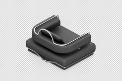 Isometric Arm Chair 3D isolated render Product Image 1