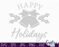Happy Holidays Bells Christmas Farmhouse Sign Svg Product Image 2