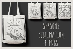 Seasons sublimation illustrations 4 pngs Product Image 1