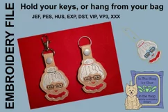 ITH Mrs Santa Key Fob - Embroidery Design Product Image 1