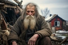 Elderly man with long beard in rustic setting Product Image 1
