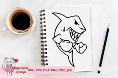 Shark in Boxing Gloves SVG , hand drawn cut file cricut Product Image 6