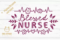 Blessed Nurse SVG, Nurse Floral Monogram SVG, Nurse Tattoo Product Image 3