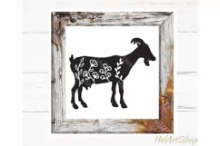 Goat Svg, Farm animal svg, Floral goat svg Product Image 2