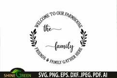 Farmhouse Monogram SVG Welcome Round Wood Sign SVG Product Image 2