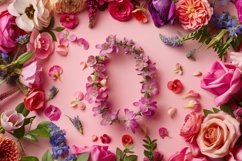 Pink Flower Circle Background Wallpaper Product Image 1