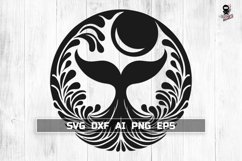 Celestial Whale Tail SVG, Magic Nautical Cut file PNG DXF Product Image 1