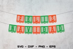 Feliz navidad banner svg, Papel picado banner svg Product Image 1