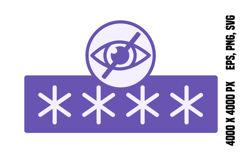 Colored Hidden Password Icon Product Image 1