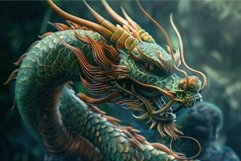 Vibrant digital illustration of an oriental dragon, showcasi Product Image 1
