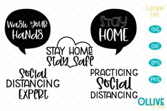 Social Distancing SVG, Stay Home Cut Files Product Image 1