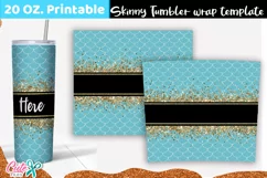 Mermaid 20 Oz. Skinny Tumbler wrap sublimation designs Product Image 2