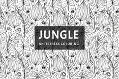 JUNGLE - ANTISTRESS. Set of coloring with tropical leaves Product Image 4