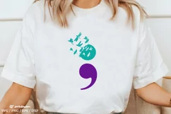 Semicolon Svg, Suicide Prevention Awareness Svg, Dragonfly Product Image 2