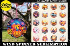 Halloween Wind Spinner Sublimation Bundle PNG, Pumpkin Print Product Image 2
