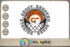 Dribble Shoot Rebound Score Svg, Basketball Svg, Sports Svg Product Image 2