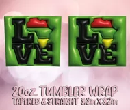 3D Puff Tumbler Wrap 20oz, Love Africa Sublimation, Melanin Product Image 2