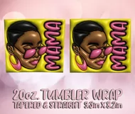 3D Puff Tumbler Wrap 20oz, Mama PNG, Black Woman Sublimation Product Image 2