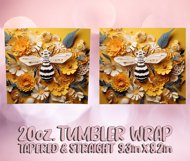3D Tumbler Sublimation Wrap Bee 20 oz, Flower Sublimation Product Image 2