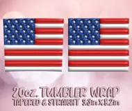 3D American Flag Tumbler Wrap 20oz, 4th Of July Sublimation Product Image 2