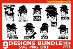 9x Graduation Svg Bundle, Black Girl svg, 2023 svg, School Product Image 1