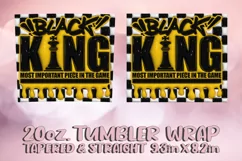 3D Puff Tumbler Wrap 20oz, Black King PNG, Father's Day PNG Product Image 2