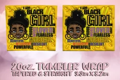3D I Am Black Girl Puff Tumbler Wrap 20oz Sublimation, Afro Product Image 2