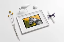 Africa Layered papercut| Animal paper cut| Flowers and Zebra Product Image 2