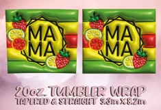 3D Mama Puffy Tumbler Wrap 20oz, Mom Tumbler Wrap, Mother's Product Image 2