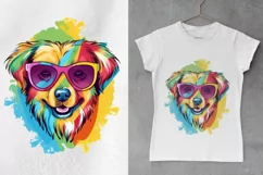 Rainbow Dog Sublimation PNG, Puppy Clipart, Dog Breed PNG Product Image 2