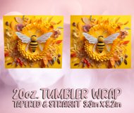 3D Tumbler Sublimation Wrap Bee 20 oz, Sunflower, Honeycomb Product Image 2