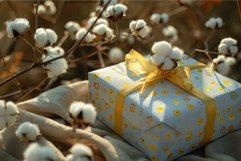 Golden hour gift box amidst cotton plants Product Image 1