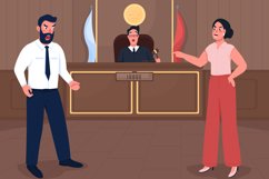 Law court session flat color vector illustration Product Image 1