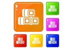Hay bundles icons set vector color Product Image 1