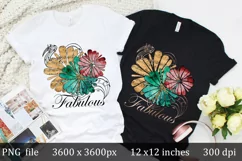 Fabulous Flowers Sublimation Design, PNG file Product Image 1