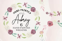 Aubrey 6 Wreaths Watercolor Flowers Pastels Pink Red Leaves Product Image 1