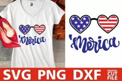 Merica svg, Patriotic svg, 4th of July svg, Sunglasses svg Product Image 1