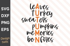 AUTUMN Leaves Turkey Sweaters Pumpkins Memories Bonfires SVG Product Image 1
