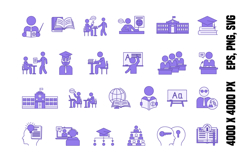 Colored Teacher Icon Set Product Image 1