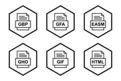Set Of File Formats Icons Product Image 1