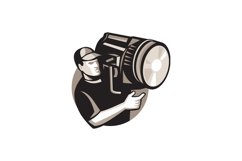 film crew with spotlight fresnel light Product Image 1