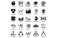 Infographic chart types icons set, simple style Product Image 1