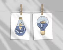Whale clipart. Fantasy cute underwater illustration Product Image 3